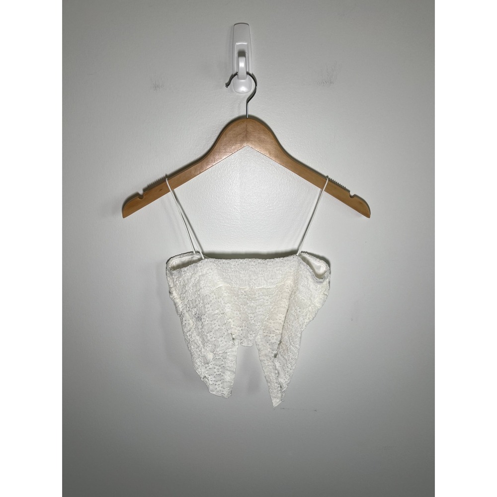 Y2K Babydoll Fairy‎ Boho Cottage Womens Top White S Asymmetrical Festival - Picture 2 of 6